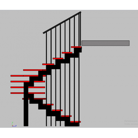 Металлическая лестница между этажами 